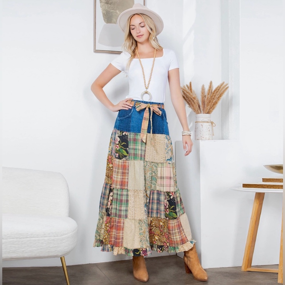 Latte Mix Maxi Skirt by Young Threads